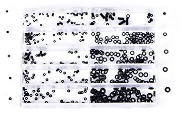 SEIWEI Mini kit di guarnizioni O-Ring, rondelle in gomma assortite, kit di mini guarnizioni per riparazione auto, garage e officine (1 scatola), Nero