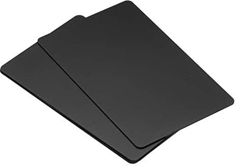 PATIKIL 0,8 mm visitkort i metall, 5-pack tomma namnkort, lasergravering, anodiserat aluminium för gör-det-själv-presentkort, svart