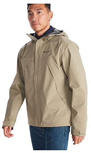 Marmot PreCip Eco Pro Jacket, Chaqueta impermeable, abrigo para la lluvia resistente al viento, transpirable, cortaviento hardshell plegable, ideal para senderismo, Hombre, Vetiver, XXL