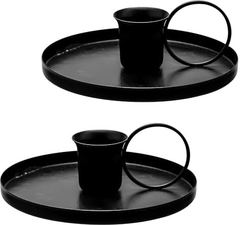 Rumyve 2Pcs Iron Candle Holders,Retro Creative Candlestick Holders Set,Black Single Head Candle Stand for Home Party Wedding Birthday Thanksgiving Christmas Dinner Decoration