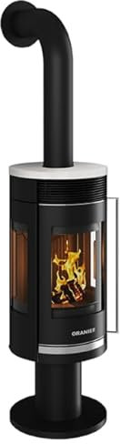 Oranier | Kaminofen | Rota Twist | 5,5 kW | Schwarz, Top Seidenweiß