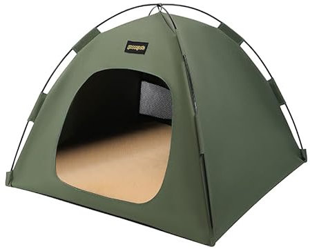 Haustierzelt aus Polyesterfasergewebe, abnehmbar, faltbar, tragbar, 91,44 cm, Grün (Grün, L)