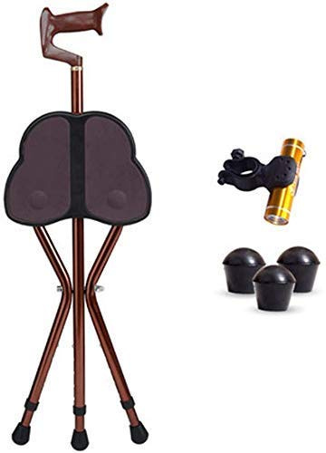 YJYJY Chaise Canne, siège en Canne, Canne de Marche de Massage médical avec siège, Tabouret de Repos Portable pour Personnes âgées