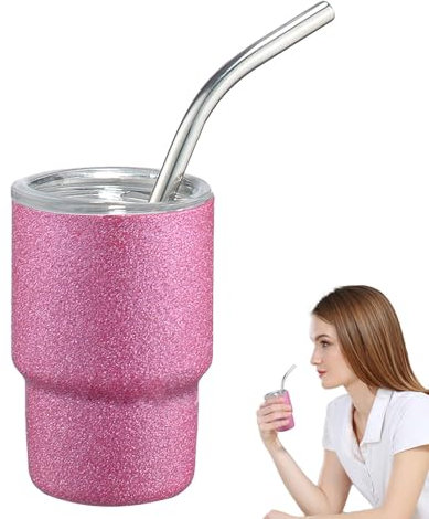 Tumbler Cup With Straw And Lid, Insulated Tumbler With Straw, 3 Oz Doppia Wall Stainless Steel Insulation Water Cup, Stainless Steel Travel Mug, Portable Water Drinkware For Outdoor Camping Trip