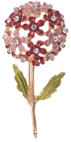 HORIALENCE Blombroscher för kvinnor: Hortensia-slagnål - Bröllopsboutonniere - Kristallblommor med märke för flickvänsbukett, accessoarer till mors dag