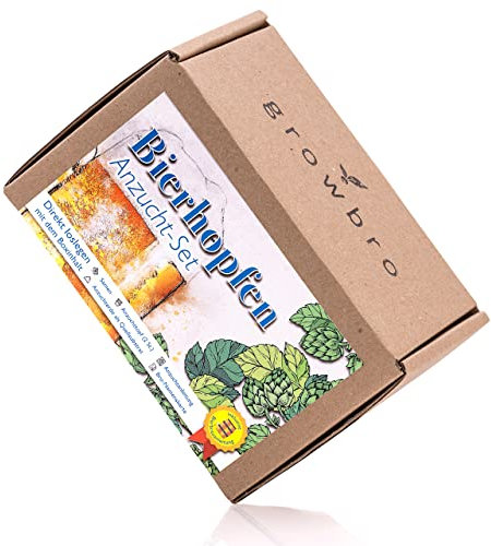growbro Hopfen Anzuchtset, DER WEG ZU DEINEM EIGENEN BIER, Geschenk für Männer, Freunde und Papa, Geburtstagsgeschenk, Gastgeschenk, Geschenke zum Grillen, Männer Gadget