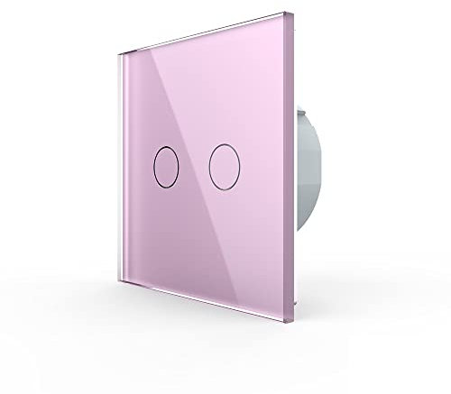 Wechselschalter Kreuzschalter Touch VL-C702S-17 Pink Bunt Rosa Lichtschalter Licht Schalter Wandschalter ein Fach an aus Glasrahmen Glas Blende