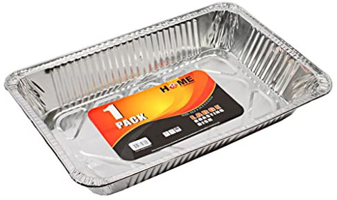 BH | 5 Pack XL Aluminium Foil Trays (52.5 × 32.5 × 7.9 cm) | Heavy-Duty Baking & Roasting Pans | Oven-Safe, Recyclable, Disposable Food Containers – Please Check Size Before Purchase