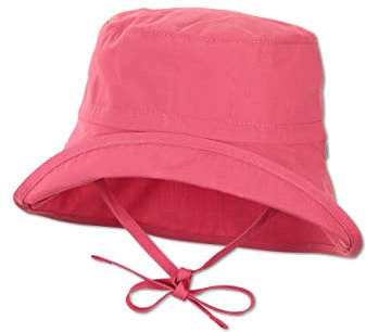 Sterntaler Baby Mädchen Hut Baby Sonnenhut uni - Baby Hut, Kopfbedeckung Baby Sommer, Sommerhut Baby - aus Baumwolle - koralle, 45