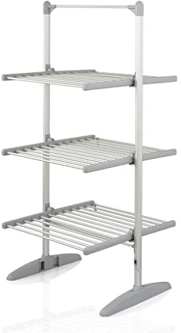 Swan Electric Clothes Dryer, Three-Tier Airer, Energy-Efficient, Compact & Easy Storage, Aluminium, SH26010N, Silver