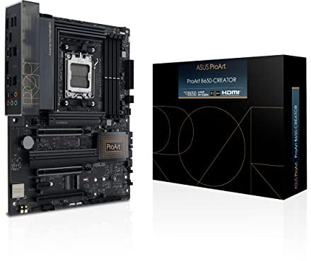 ASUS ProArt B650-Creator AM5(LGA 1718) Ryzen 7000 ATX content creator motherboard(PCIe 5.0,DDR5,M.2 slot supports PCIe 5.0,2.5G & 1G LAN,USB 3.2 Gen2 Type-C front panel with DisplayPort™ via USB-C)