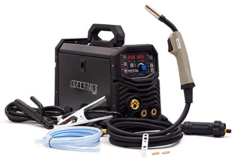 Spartus® EasyMIG 210S MIG/MAG svetsmaskin WIG 200amp synergi 3-i-1 inverter FLUX MMA 230 V