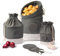Praknu Set di 3 Contenitori per Patate, Cipolle e Aglio - Porta Verdure di Iuta Sostenibili - Traspiranti e Durevoli - Ampia Conservazione - Etichette e Penna Incluse