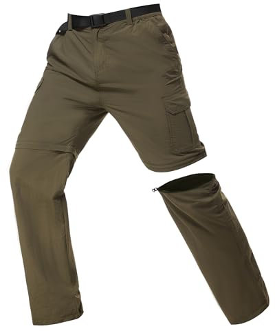 Lufebut Wanderhose Herren Zip Off Sommer, Abnehmbar Trekkinghose Outdoorhose mit 5 Taschen, Atmungsaktiv Schnell Arbeit Hosen Trockend Funktionshose Softshellhos（Empfohlen: eine Größe größer wählen）