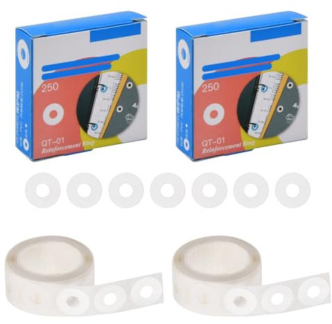 Dokeno 500 Stück Lochverstärker Selbstklebend, Lochverstärkungsringe für lose Blätter Lochstanze Verstärkungs Aufkleber für Fotoalbum Schule Büro (Weiß)