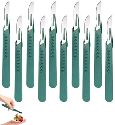 TPZORJX 10Pcs Bisturi Monouso Sterile,Plastica Monouso Chirurgici Bisturi Coltello,Multi Funzione Di Scrapbooking Artigianato Strumenti Di Coltello Intaglio
