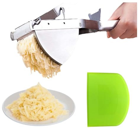 Presse-Purée,Presse Puree Manuel Presse-purée,presse-pommes de terre en acier inoxydable,Presse-Pommes De Terre Manuel En Acier Inoxydable,Avec grattoir, pour faire de la purée, du jus, etc.