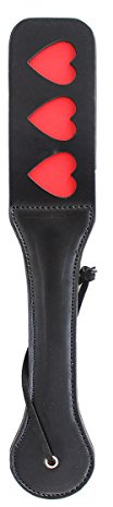 1PC Putter de Cuero de PU con Doble corazón de Amor Hueco, Negro para Mujeres
