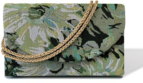 Floral Evening Clutch Purses For Women Cute Embroidery Crossbody Shoulder Handbag For Wedding, Cocktail, Prom & Party,