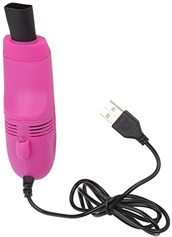 YUMILI Mini Keyboard Cleaner Handheld Large Suction Mini USB Vacuum Cleaner for Nail Art Computer (Rose Red)