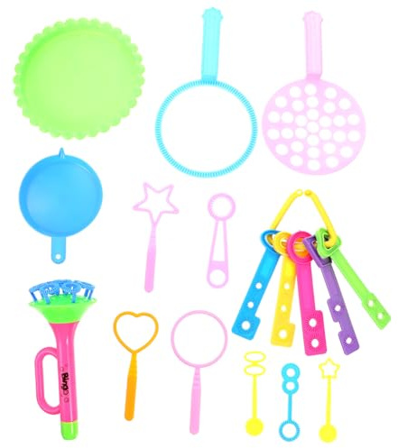 BCOATH Bubble with Assorted Colorful Wands Safe Bubble Soap Tools for Outdoor Play Fun at Park Beach and Parties Random Color