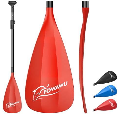 FOWAWU 3-Parte Remo Paddle Surf Aluminio Pala Sup Paddle Telescopic 160cm–210cm para Tabla de Surf Canoa Sup, Ligero y Resistente 1.77 lbs(804g)