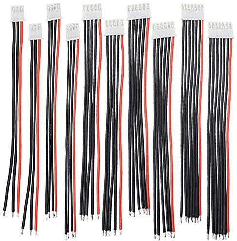 Yiqigou 10pcs 5.9inch JST-XH Connector Plug 2S-6S 2S 3S 4S 5S 6S Lipo Balance Charger Silicone Wire Cable Balance Lead Extension Cable for RC Battery (2pcs Each)
