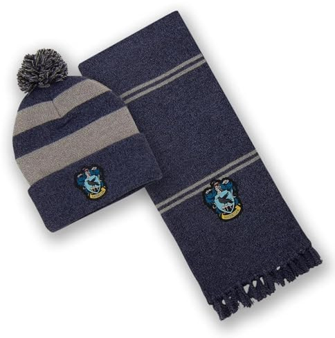 Bioworld Harry Potter Ravenclaw Mütze und Schal Winterset für Harry Potter Fans aller Alters- und Geschlechter