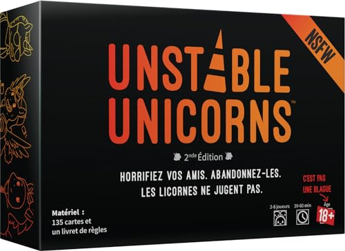 Asmodee - TeeTurtle - Unstable Unicorns: NSFW - Gesellschaftsspiele - Kartenspiele - Gesellschaftsspiele - Spiele für Erwachsene ab 18 Jahren - 2-8 Spieler - Französische Version