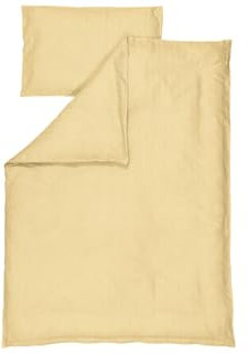 Kindsgut Kinder-Bettwäsche Senf aus 100% Baumwolle, 135 x 100 cm mit Reißverschluss, atmungsaktiv und bei 40° waschbar, geeignet für den Trockner, dezenter Design mit hoher Qualität