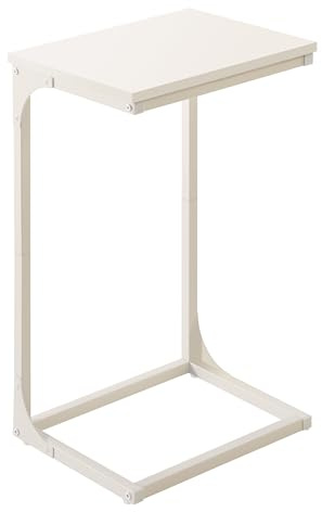 VASAGLE C-Shaped Side Table, Bedside Table, Sofa Side Table, with Metal Frame, Industrial, for Living Room, Bedroom, Cream White LET353W77