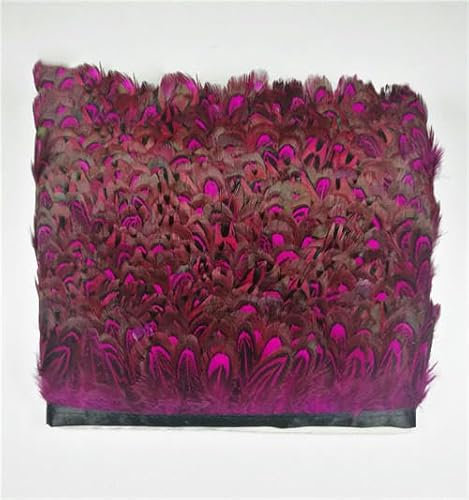 Großhandel 10 Yards Fasanenfedern Band, Federbesatz Fransen 4-6 cm DIY Rock/Kleidungszubehör Federn-Fuchsia, 2 Yards