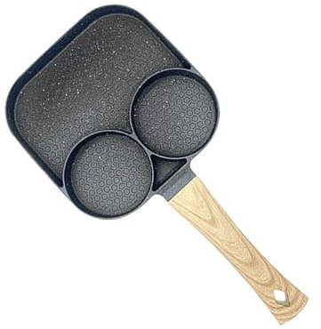 AL-FAHMI 2 Hole Frying Pot Pan Omelet Pan Non-Stick Aluminum Household Egg Pancake Steak Breakfast Maker Round Egg and Bacon Frying Pan Square 2 Eggs
