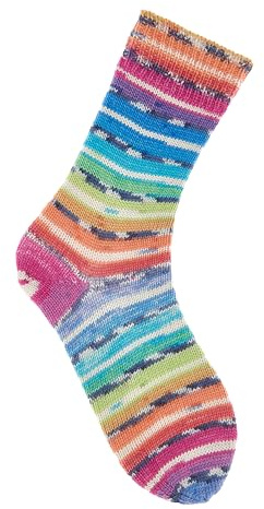 Rico Design Superba Bamboo Strickwolle 4-fädig 100g 420m Nadelstärke 2-3 für Socken Ganzjährig Waschbar 40°C 50% Schurwolle 25% Polyamid 25% Viskose Farbe 058