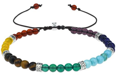 JUZICHEN Natursten armband dam, boho armband armband kvinnor, ädelsten armband damer 16–24 cm, surfararmband damer, sommar färgglada armband damer, yoga presenter för kvinnor kvinnor