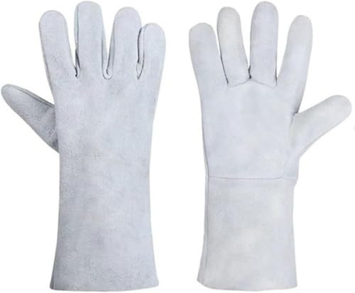 dvegGEE Guantes de Soldadura, Guantes de Trabajo, Guantes de Soldadura 2 Pares de Guantes de Soldadura Guantes de Trabajo Guantes de Soldadura de Cuero Guantes de Trabajo de protección Resistente