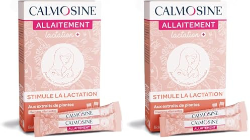 Calmosine Allaitement – Complément Alimentaire – Bien-être - Fenugrec, Passiflore, Magnésium, Biotine - Favorise la lactation- 10 sticks – Fabriqué en France (Lot de 2)