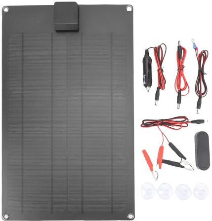 Fafeicy Manutentore del Caricabatteria Pannello Solare 30 W con Controller di Carica Intelligente Aggiornato per Batteria 12 V per Moto, Barca per Auto