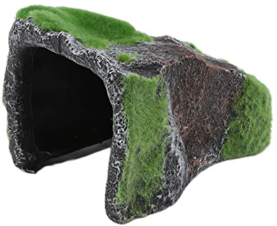 Acouto Refugio de Plataforma para Tomar el Sol de Tortuga de Cueva Escondite de Reptiles de Piel de Roca de Resina con 3,5 Pulgadas de para Decoración de Acuario de Tortugas Ranas