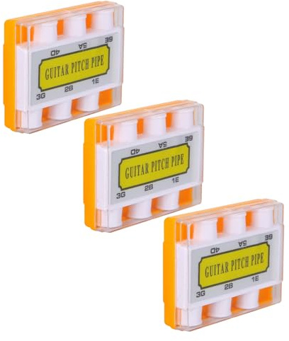 Alasum 3pcs Guitar Tuner Pitch Pipe Tones E A D E for Acoustic Pitch Pipe and Electric Guitar Tuning Aid Reeds Musical Portable Tuning Reference Tones