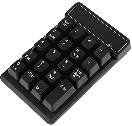 aqxreight Numerisk Knappsats med 19 Tangenter, 2,4 GHz USB-numerisk Tangentbord med Upphängningsnycklar för Komfortinmatning, Tusentals Nyckel och Design, Bärbar för Bärbar Dator, Kontorsre