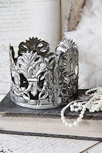 Jeanne d'arc Living Nostalgie Couronne Argent Fer Crown Brocante Shabby Chic