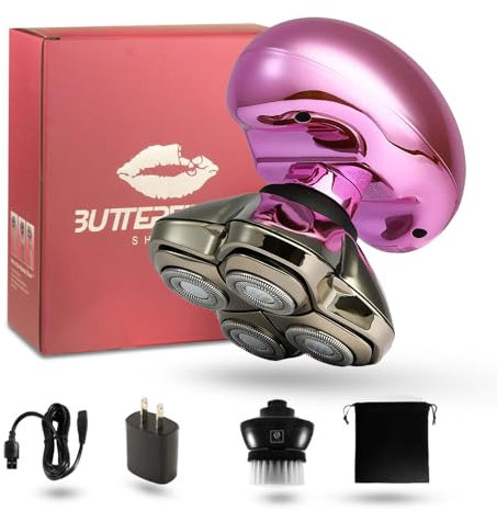 Skull Shaver Butterfly Kiss Pro Pink – Damen-Haarschneider für Körper und Kopf, bestes Geschenk für Frauen, weiblicher Elektrorasierer