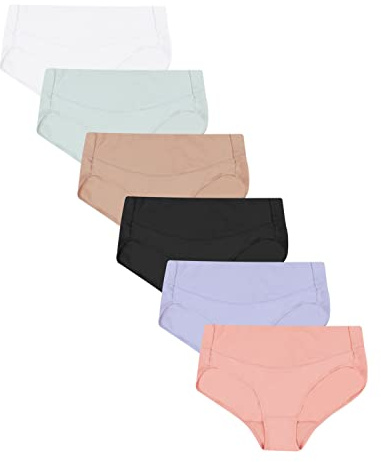 Hanes womens Signature Smooth Women's Microfiber Hi-cut 6-pack Underwear, Assorted, 9 US