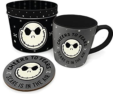Pyramid International Nightmare Before Christmas Set with Mug and Coaster in Reusable Gift Tin - Official Merchandise, Multi, GP85467