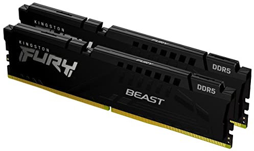 Kingston FURY Beast Schwarz DDR5 64GB (2x32GB) 5200MT/s CL40 DIMM Desktop Gaming Speicher Kit mit 2 Intel XMP - KF552C40BBK2-64