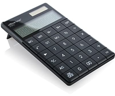 Calculadora de Mesa LT-D1268 - Ergonomía y Diseño - 12 dígitos - Solar y Batería - Píe Desplegable - Grandes Teclas - by Office Box - 3 Colores
