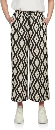 DENIMFY Palazzo Pantalones de verano para mujer, corte holgado, pantalones de verano de pierna ancha, ligeros, pantalones de tela hasta el tobillo, cintura elástica, patrón monocolor, 100% viscosa,