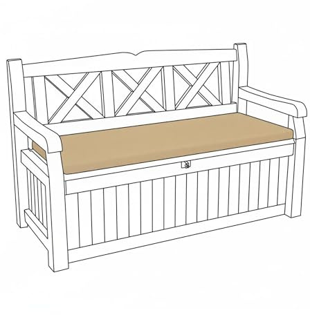 Kosiproducts 2 Seater Bench Seating Pad Cushion to fit Icenic Eden Garden Rattan Furniture 128cm x 50cm (Beige) - Bench Not Included