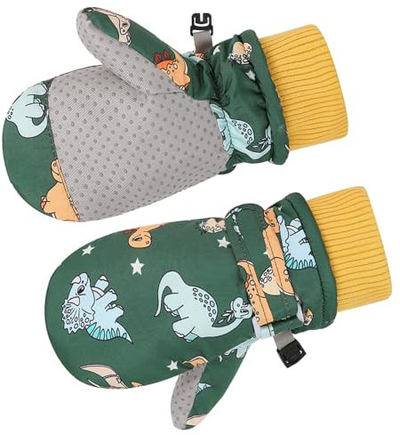 YIGZYCN Ski-Fäustlinge für Kinder, wasserabweisend, dick, warm, Fleece-Handschuhe, Kleinkind-Fäustlinge für Kinder von 2–4 Jahren